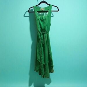 90s Kelly Green Silk Fairy Dress